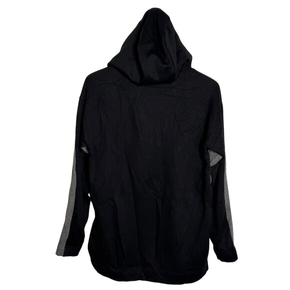 Akris Punto Women’s Hoodie Size 4 Gray Black Colorblock Half Zip Super Soft - Picture 2 of 6